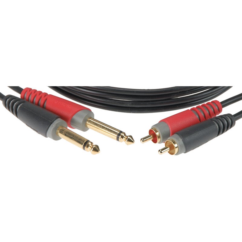 Klotz AT-CJ0300 twin kabel 2x RCA - 2x jack 6.35mm ongebalanceerd 3m