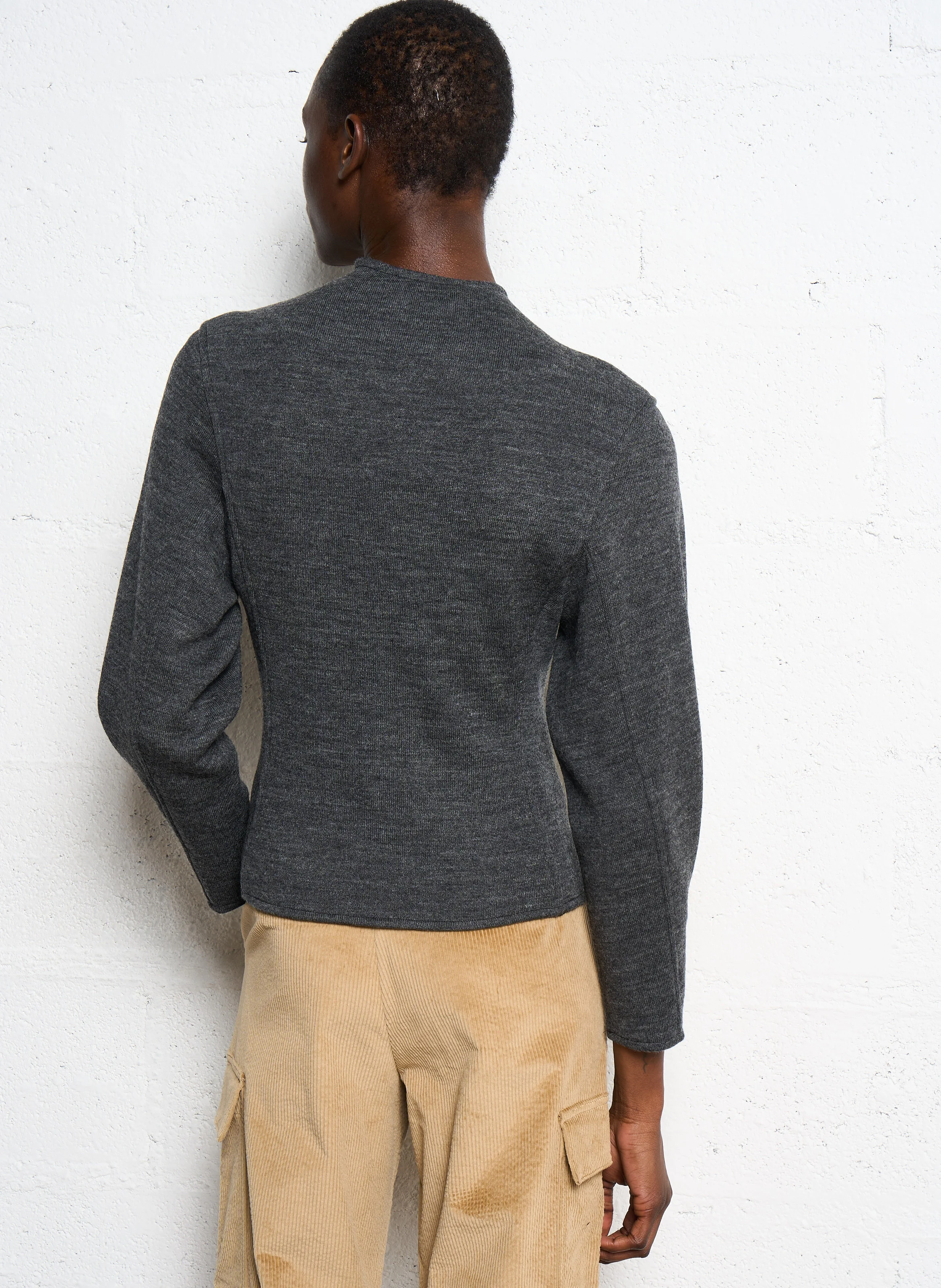MYRA - Pull avec détail zip en laine mélangée | Gris
