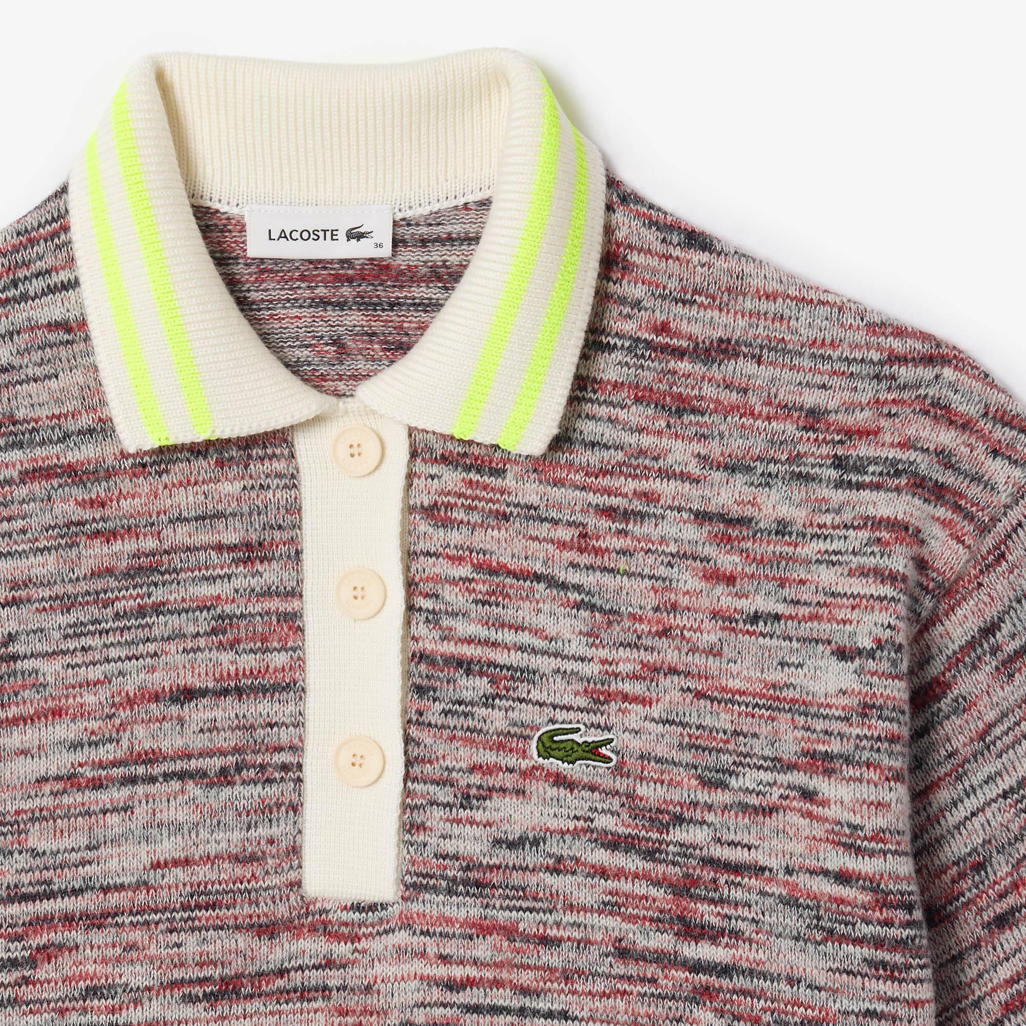 Pullover mit Polokragen in Baumwoll und Alpaca-Mischung Pullover - Weiss - Lacoste - Damen