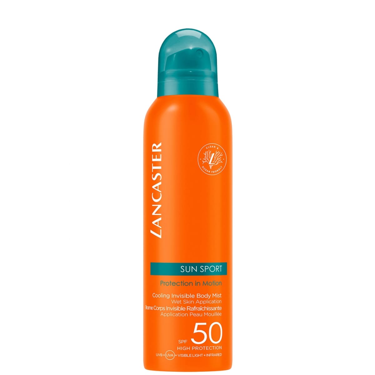 Lancaster Sun Sport Brume Invisible Rafraîchissante Application Peau Mouillée SPF50