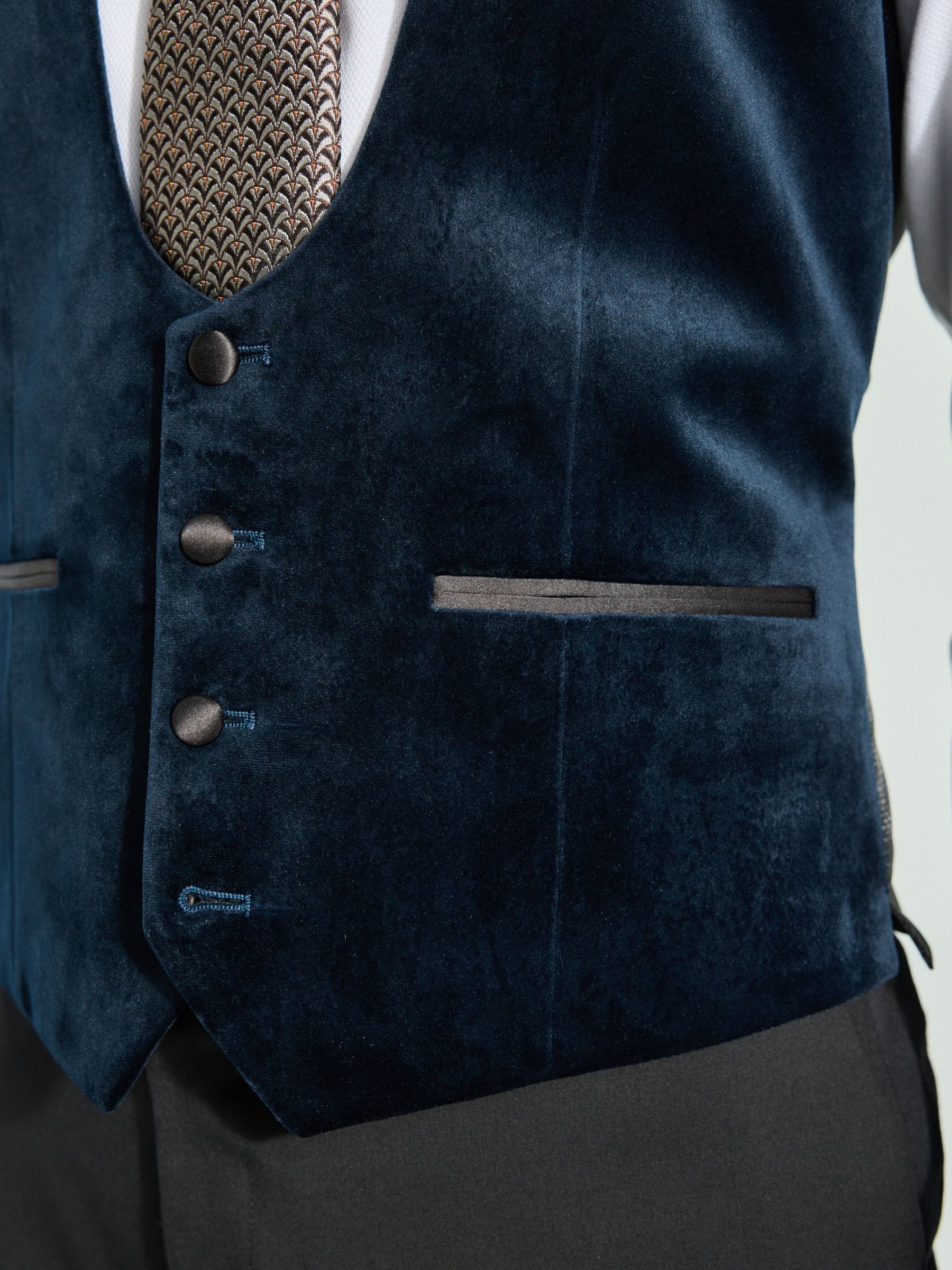 Donkerblauw - Velvet Waistcoat