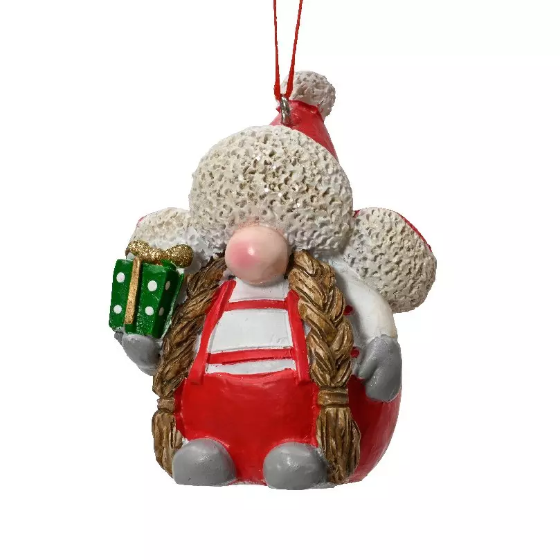 Lutin de Noël à suspendre (H8 cm) Meliss Rouge