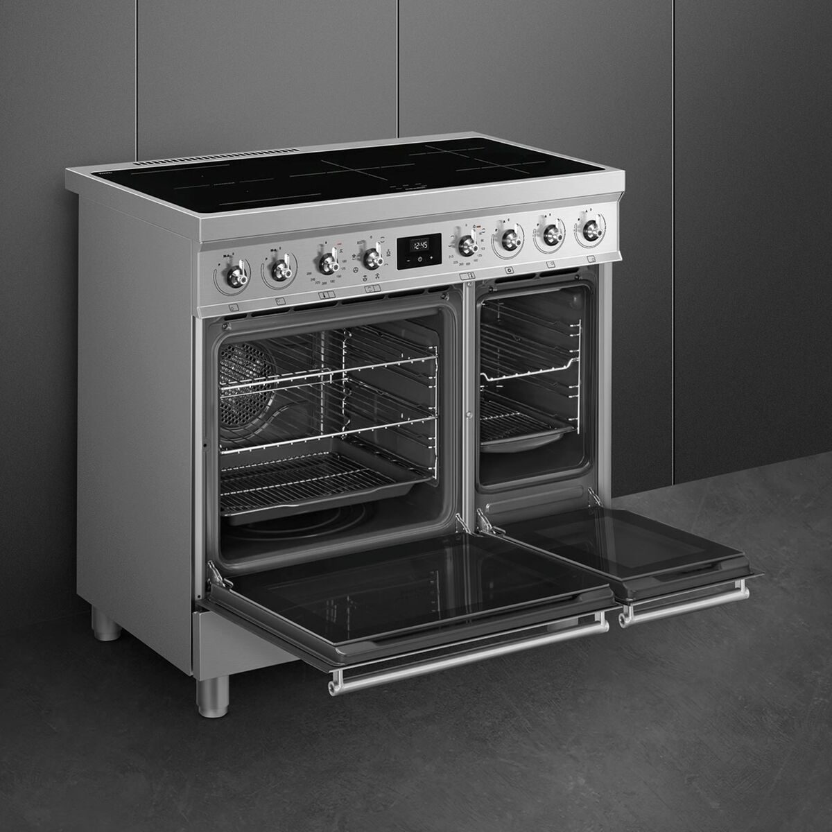 C92IMMB2 Induksjonskomfyr med 2 ovner Classic 90 cm, rustfritt stål