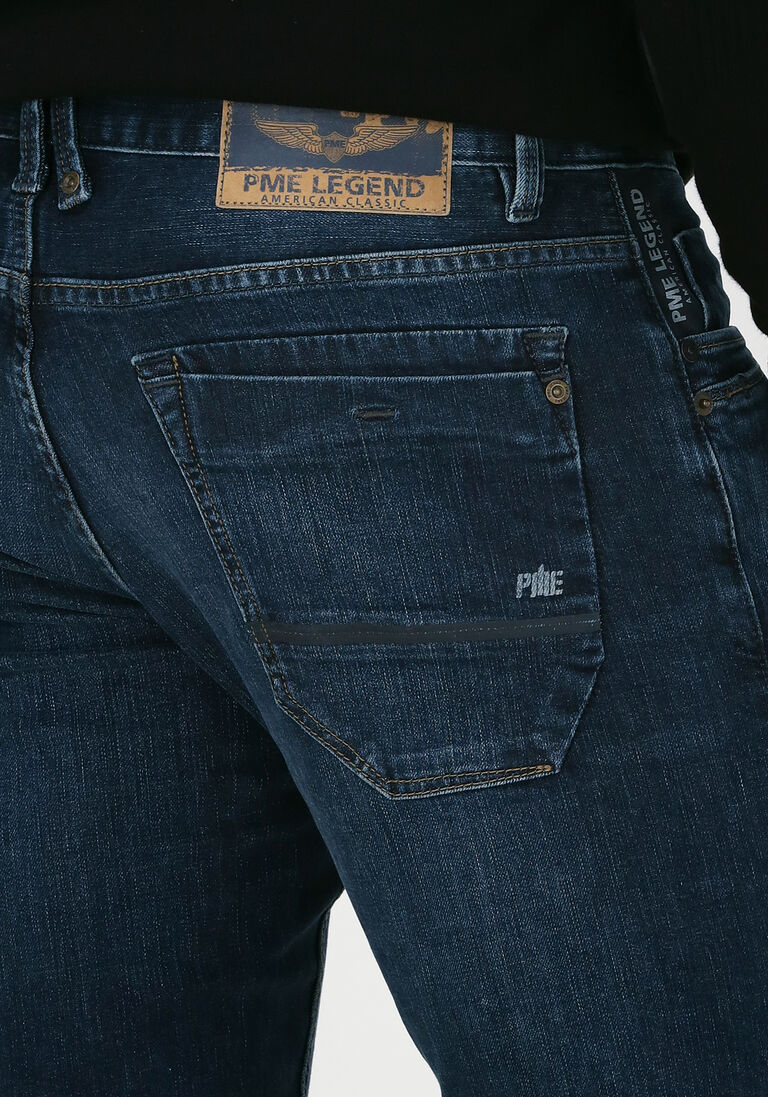 PME LEGEND donkerblauwe pme legend slim fit jeans skymaster dark indigo denim