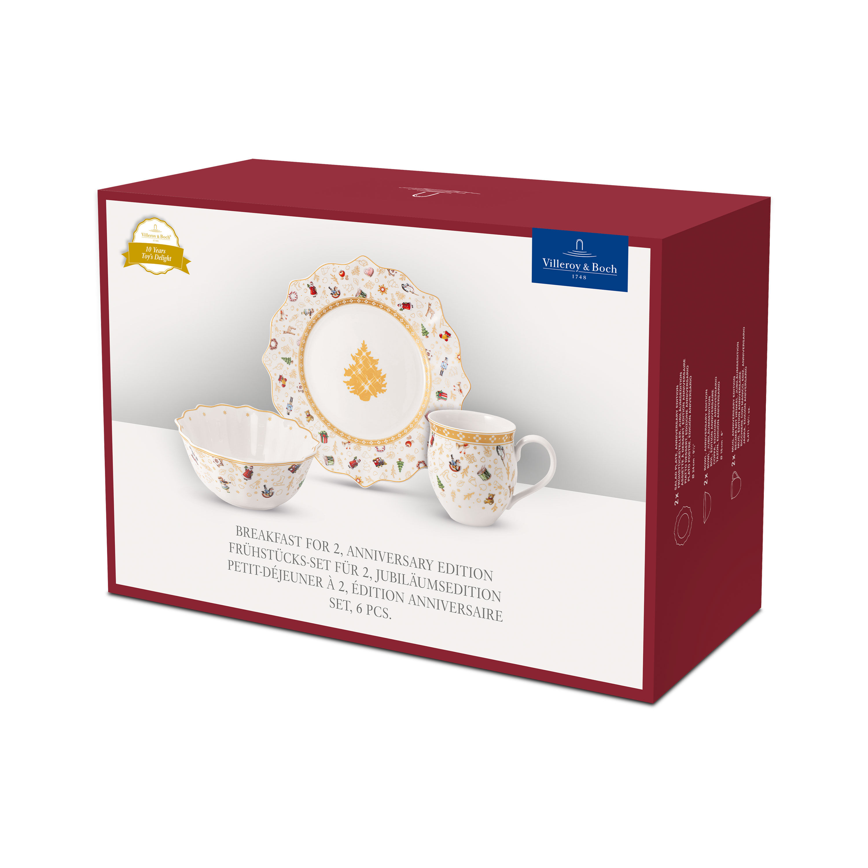 Toy's Delight Appetizer and dessert plate Gold, Premium Porcelain