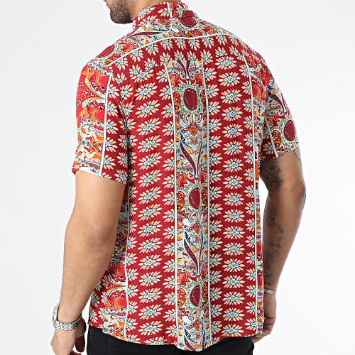Chemise Manches Courtes Rouge