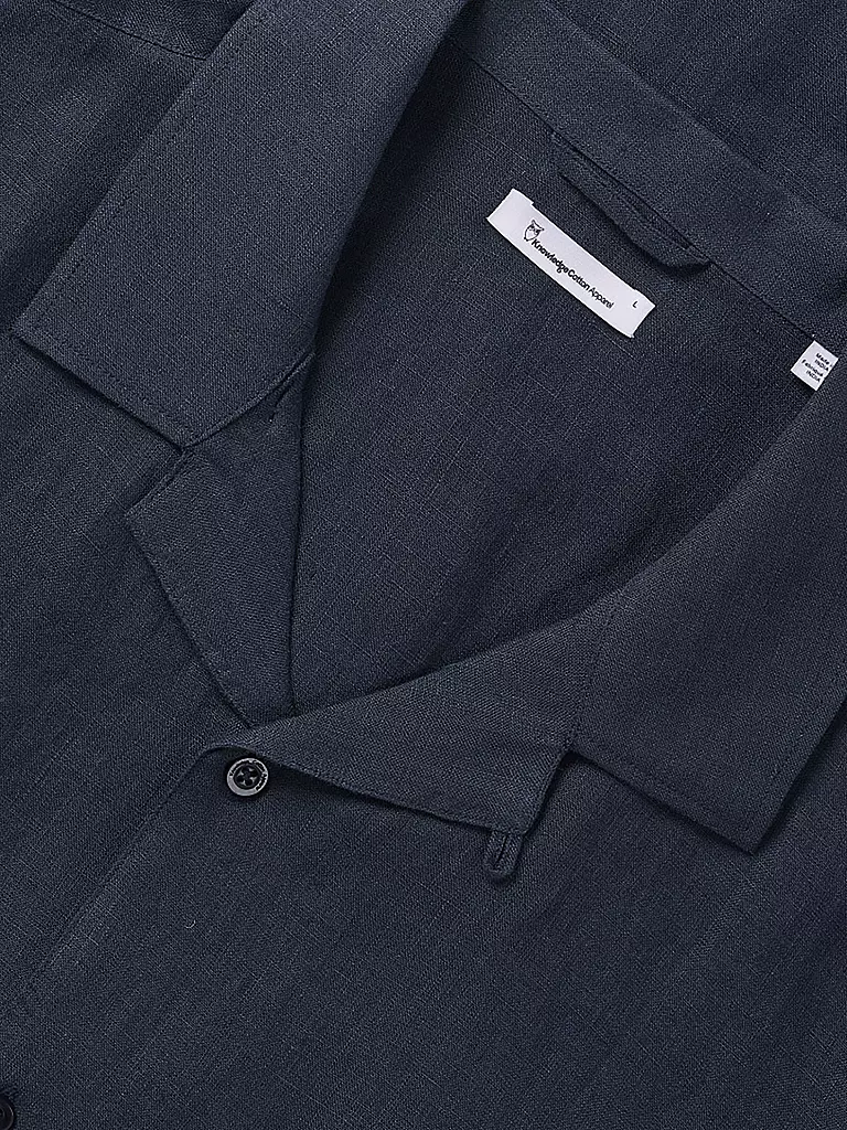 KNOWLEDGE COTTON APPAREL Leinenhemd blau