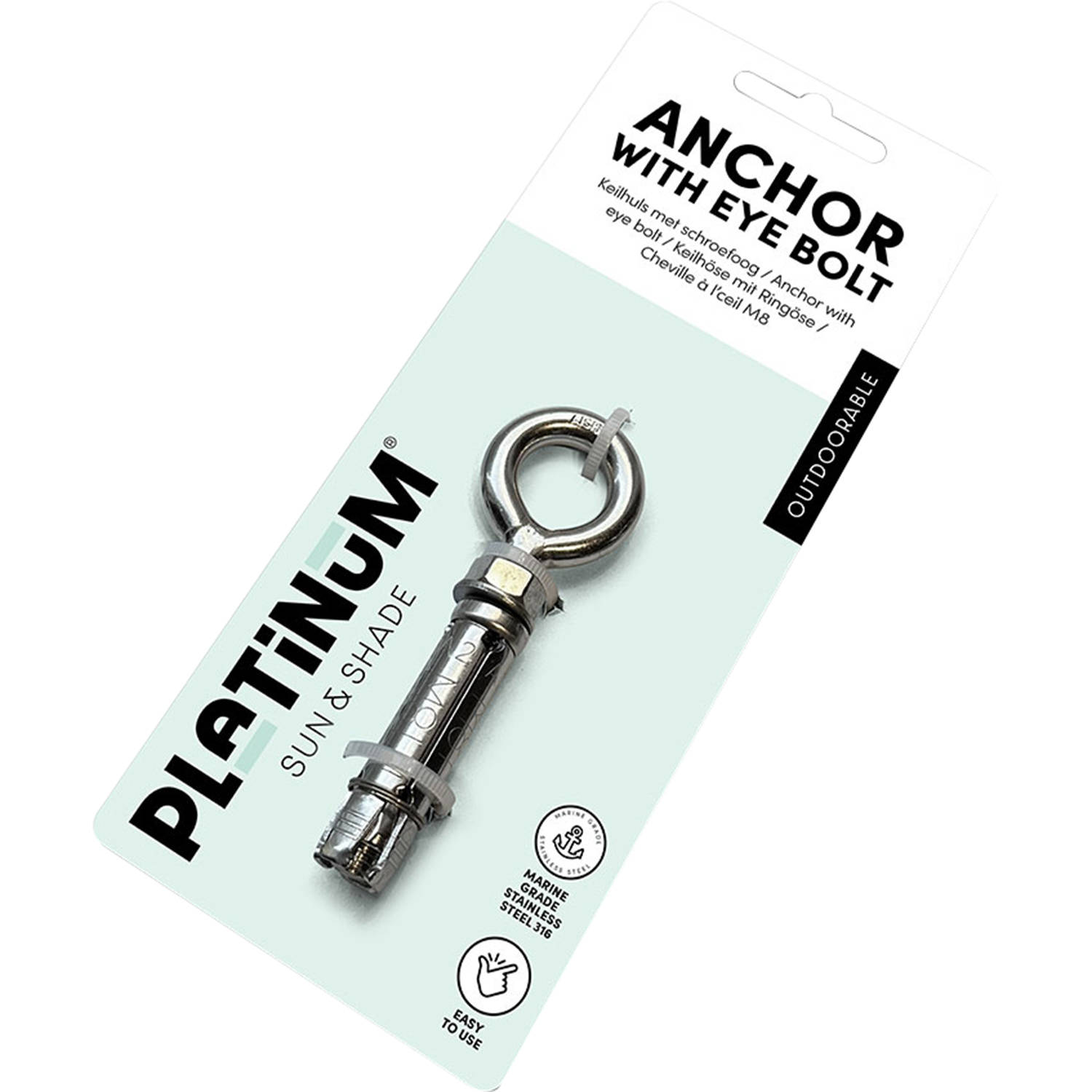 Platinum keilhuls voor bevestiging schaduwdoek