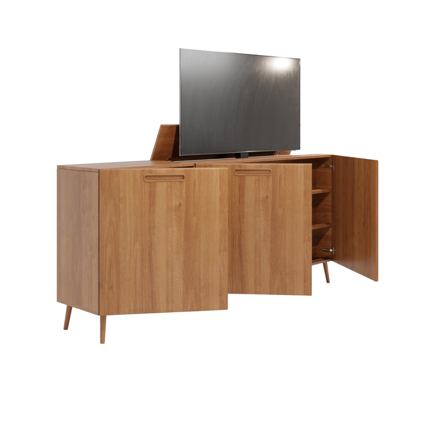 TV lift meubel Scandinavian 55 inch 3 deurs