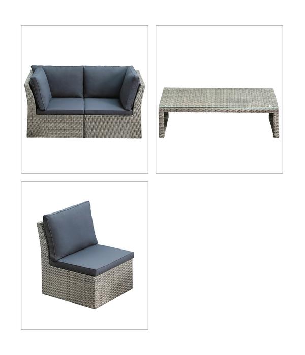Dehner Geflecht-Lounge Rom, 4-teilig