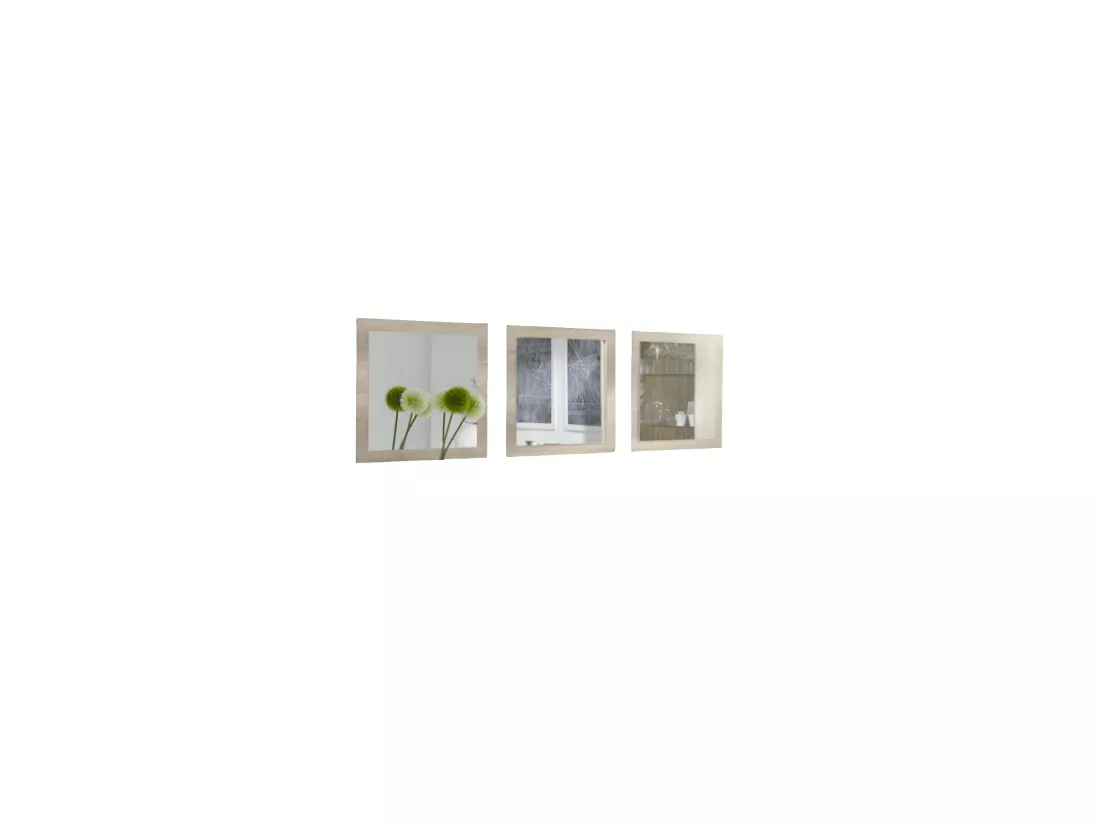 Lot de 3 miroirs MALMO coloris sonoma 60x60x3