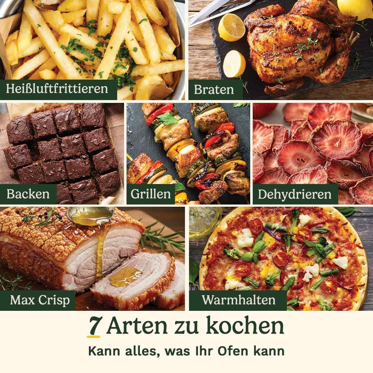 Cuisinart XXL Zweizonen-Heißluftfritteuse| PFAS Frei | Chemiekalien frei,| Braten, Grillen, Backen, Dehydrieren und Warmhalten | 2 kammern| 2 x 5.2L - 8+ portionen| Spülmaschinenfeste Teile, Schwarz