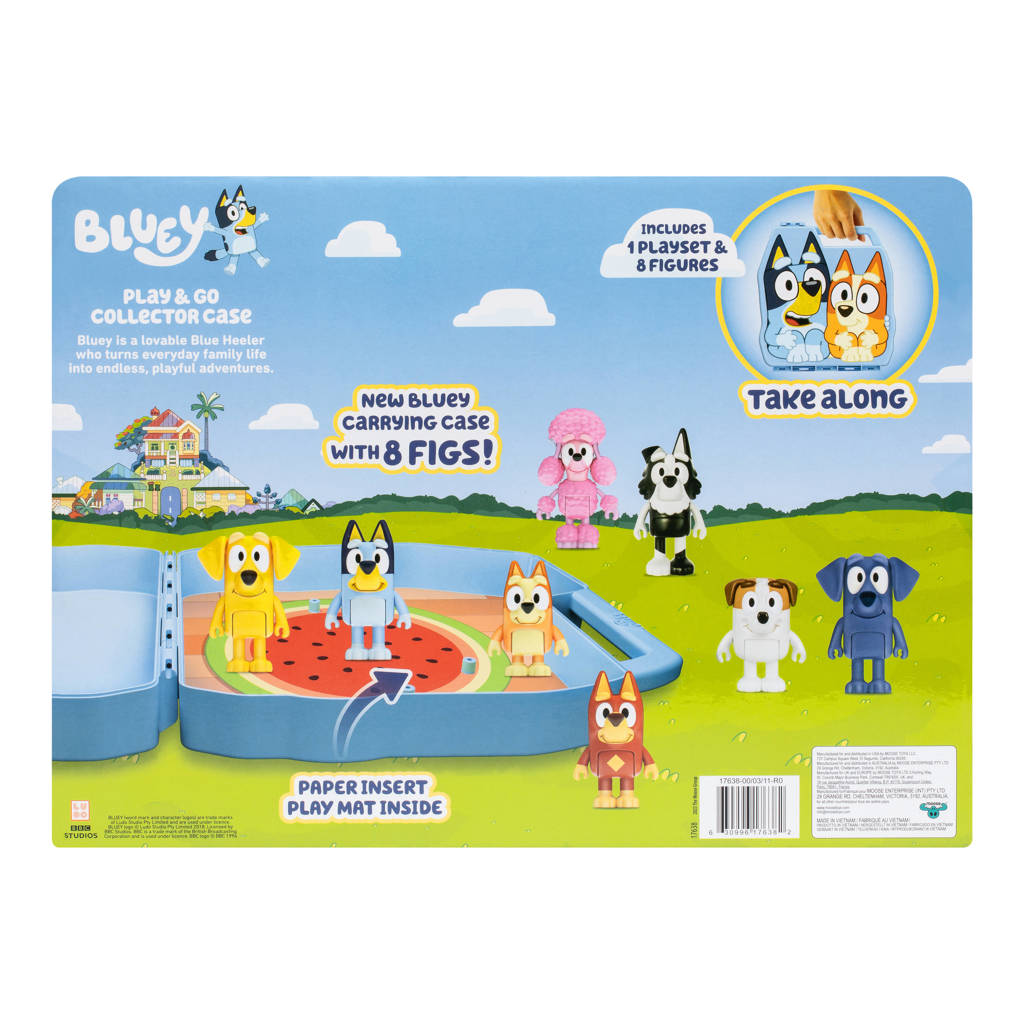 Bluey Verzamelkoffer met 8 speelfiguren Deluxe set