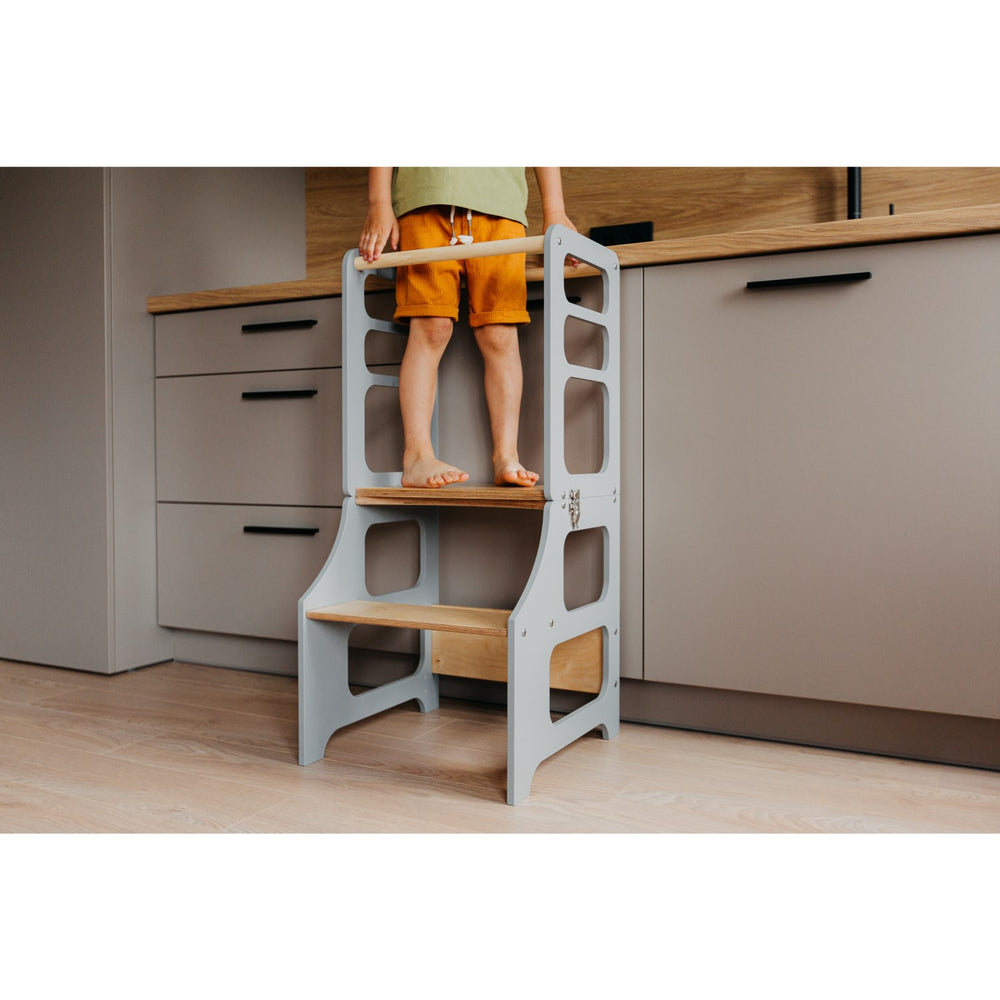 Køb Duck Woodworks Foldbart Læringstårn Grey