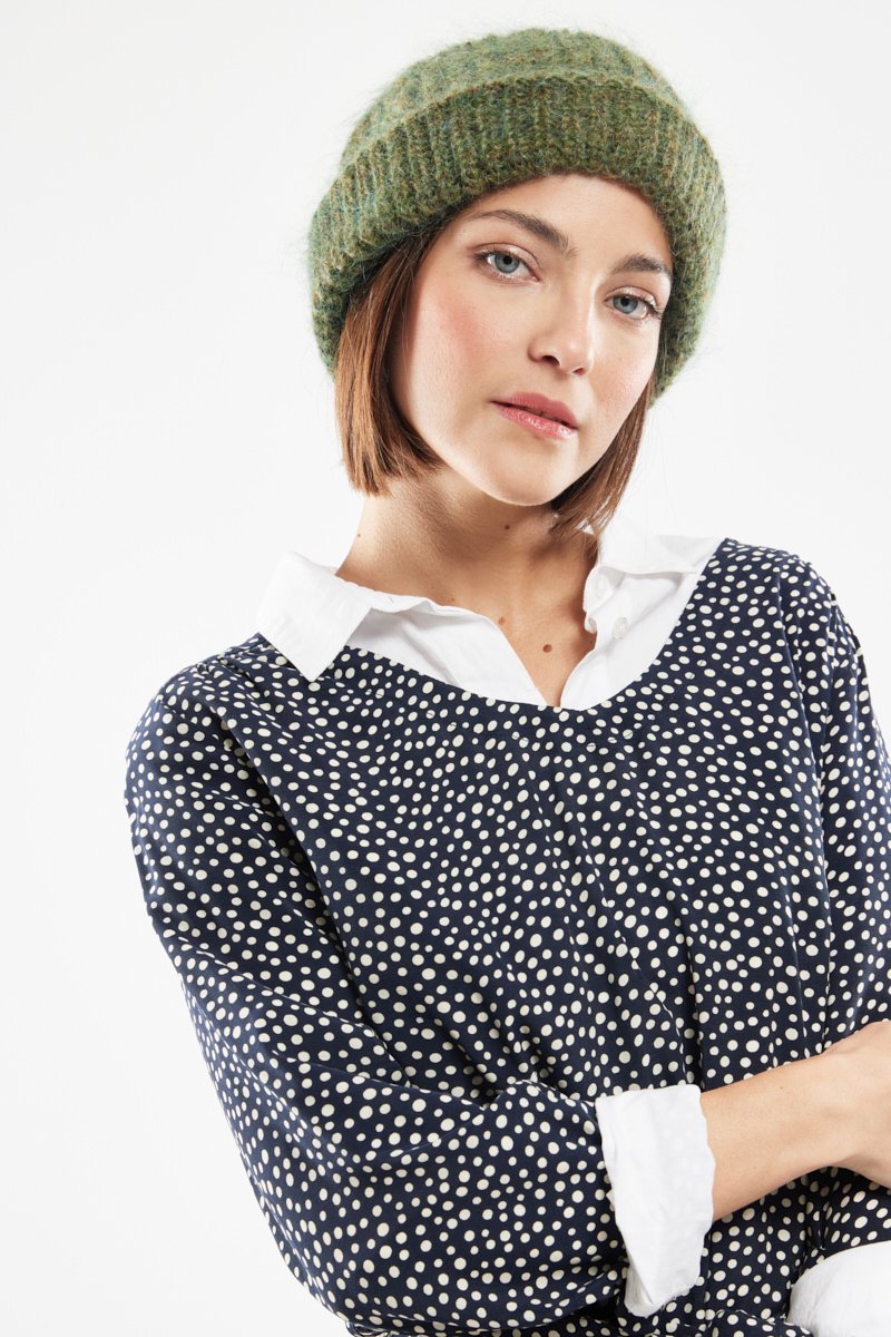 Robe ceinturée à pois - cupro