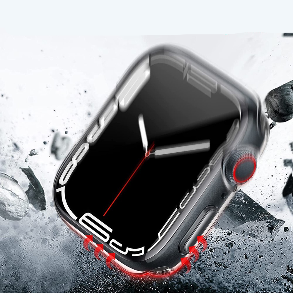 Apple Watch (45 mm) Gummi Bumper mit Displayschutz - Transparent