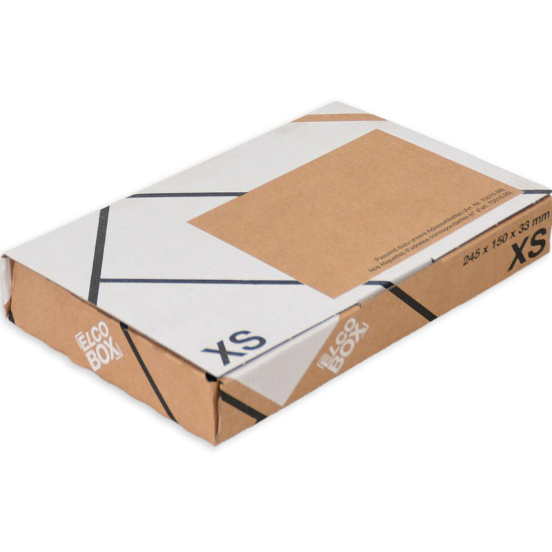 Elco Versandkarton Elco-Box XS, 250 x 155 x 38 mm, braun/weiss, 1 Stück