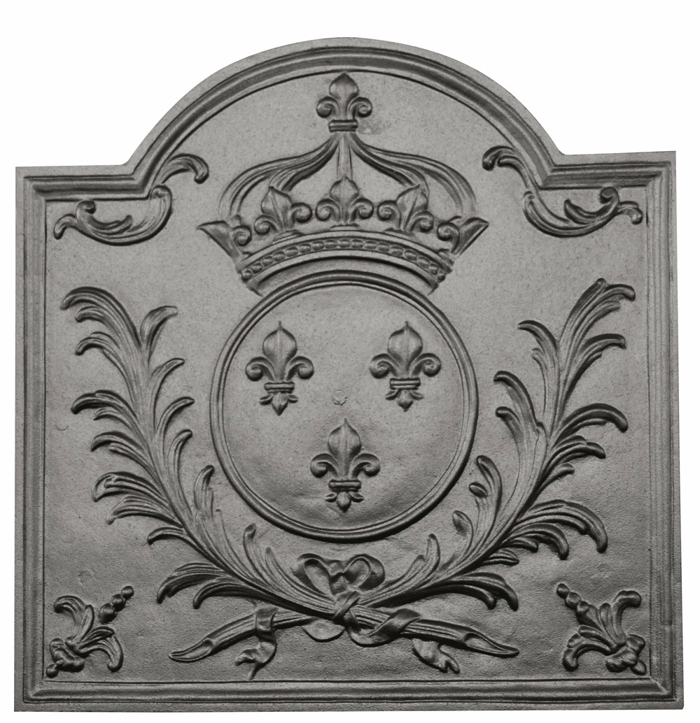 Plaque de cheminée armes de france h. 54 cm x l. 54 cm