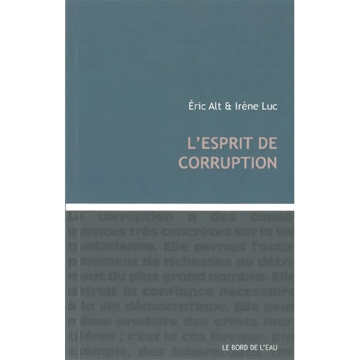 L'esprit de corruption · Occasion