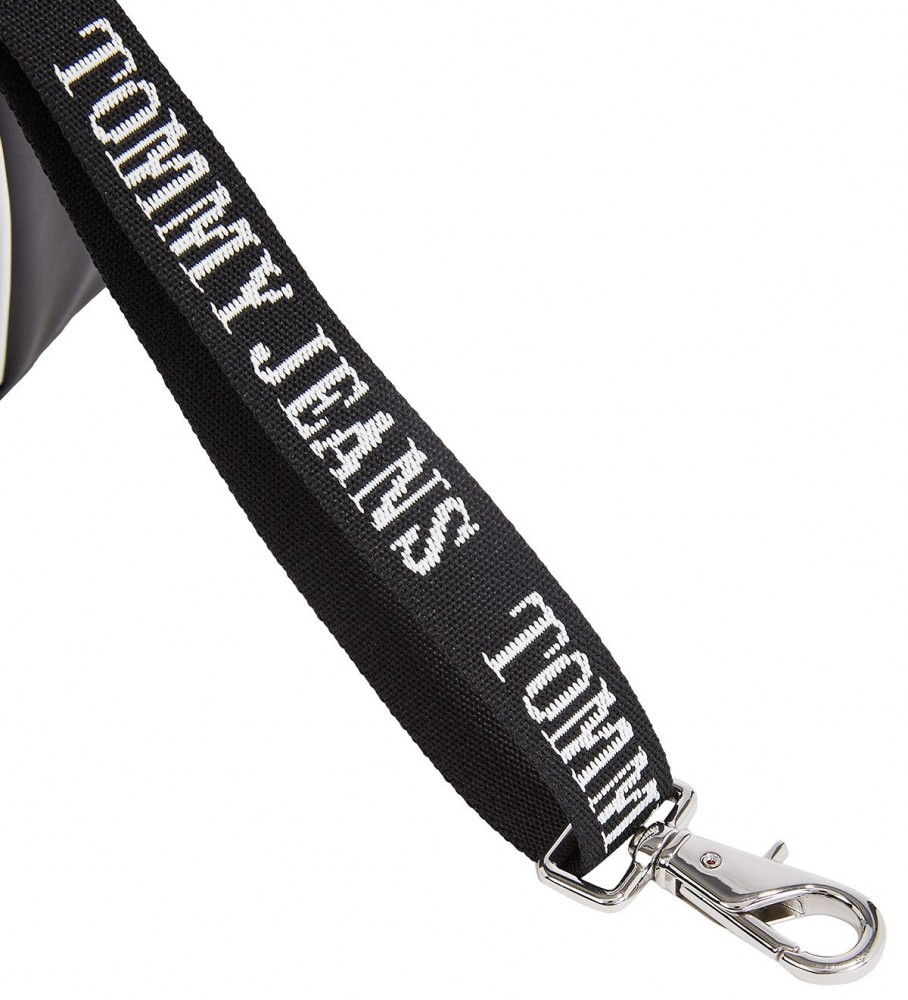 Bolsa de ombro Tommy Jeans Heritage na cor preta
