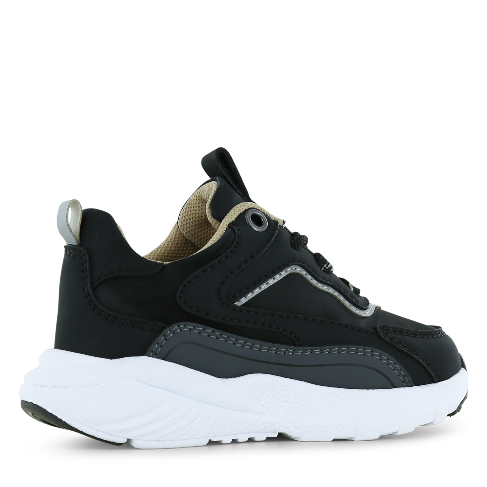 Shoesme sportief zwart sneakertje Microleer | Jongens schoenen