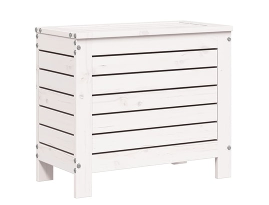 VIDAXL - Pouf Repose-pied de jardin blanc 62x31,5x52 cm bois de pin massif