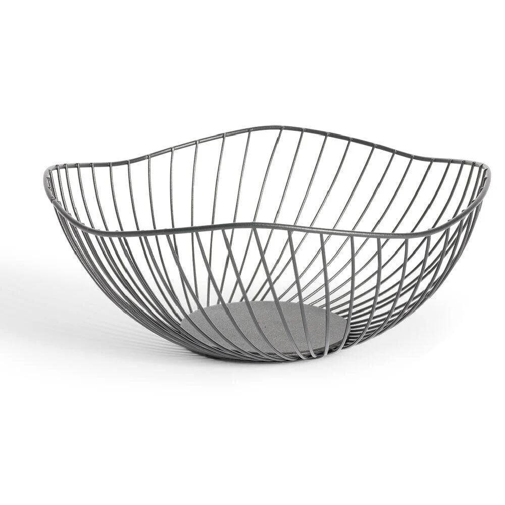 Corbeille à fruits design filaire métal noir Ø25xH12cm