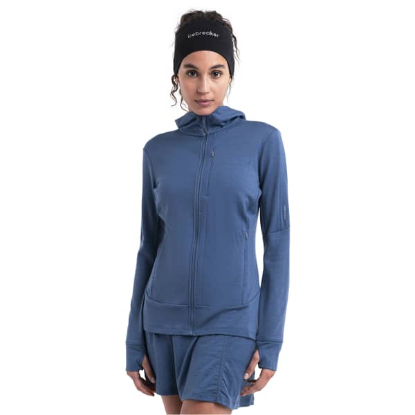 Veste polaire randonnée ICEBREAKER W MERINO 260 QUANTUM IV LS ZIP HOODIE DAWN