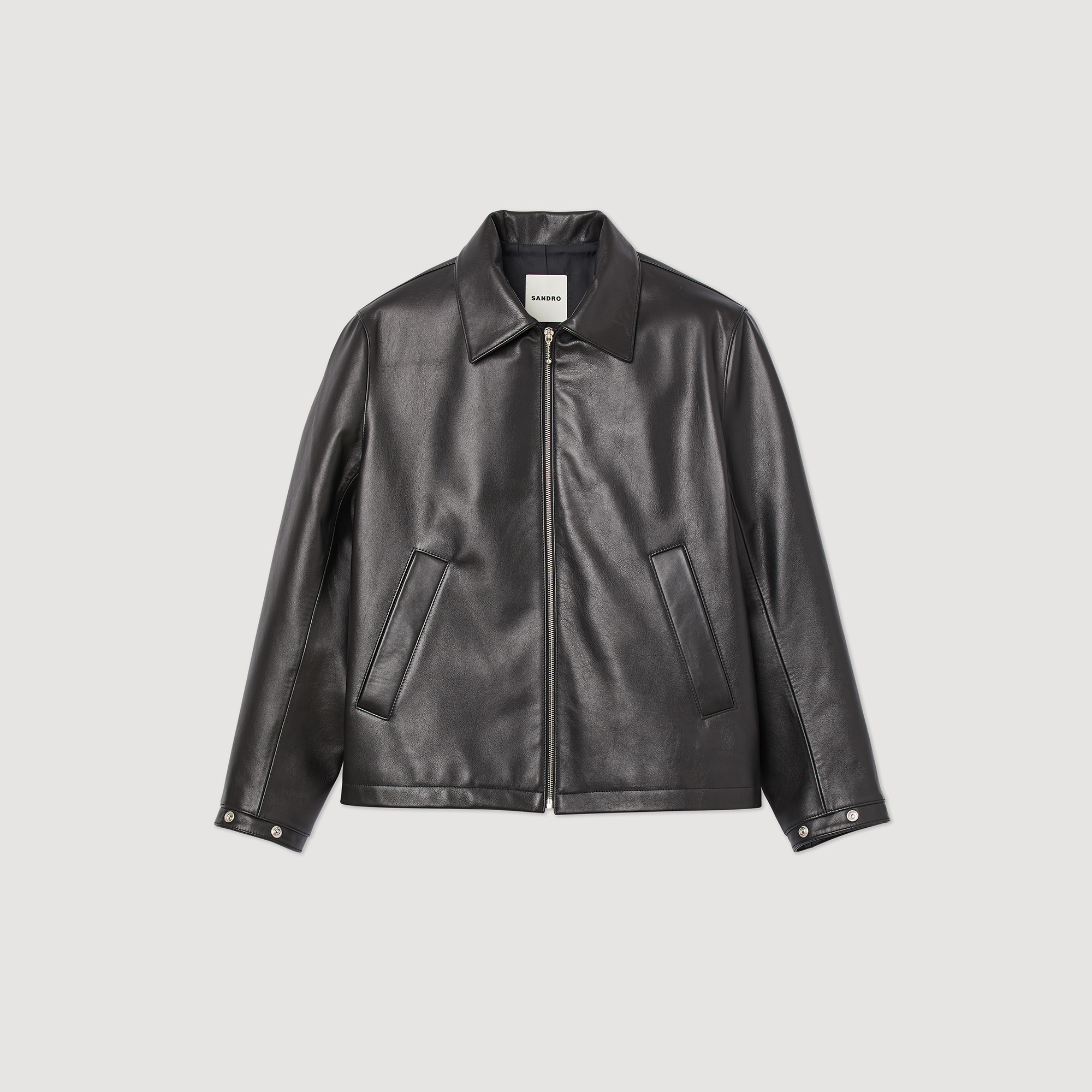 Blouson en cuir lisse