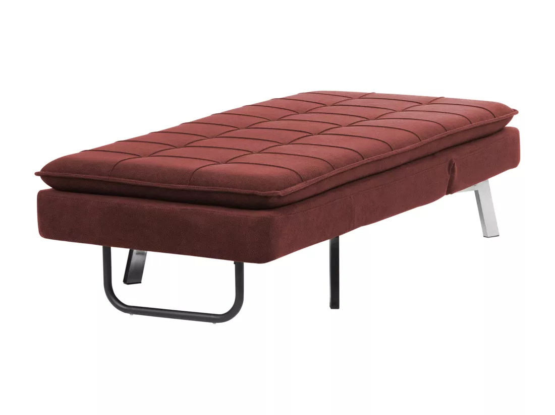 Chaise longue en tissu rouge LOIRET
