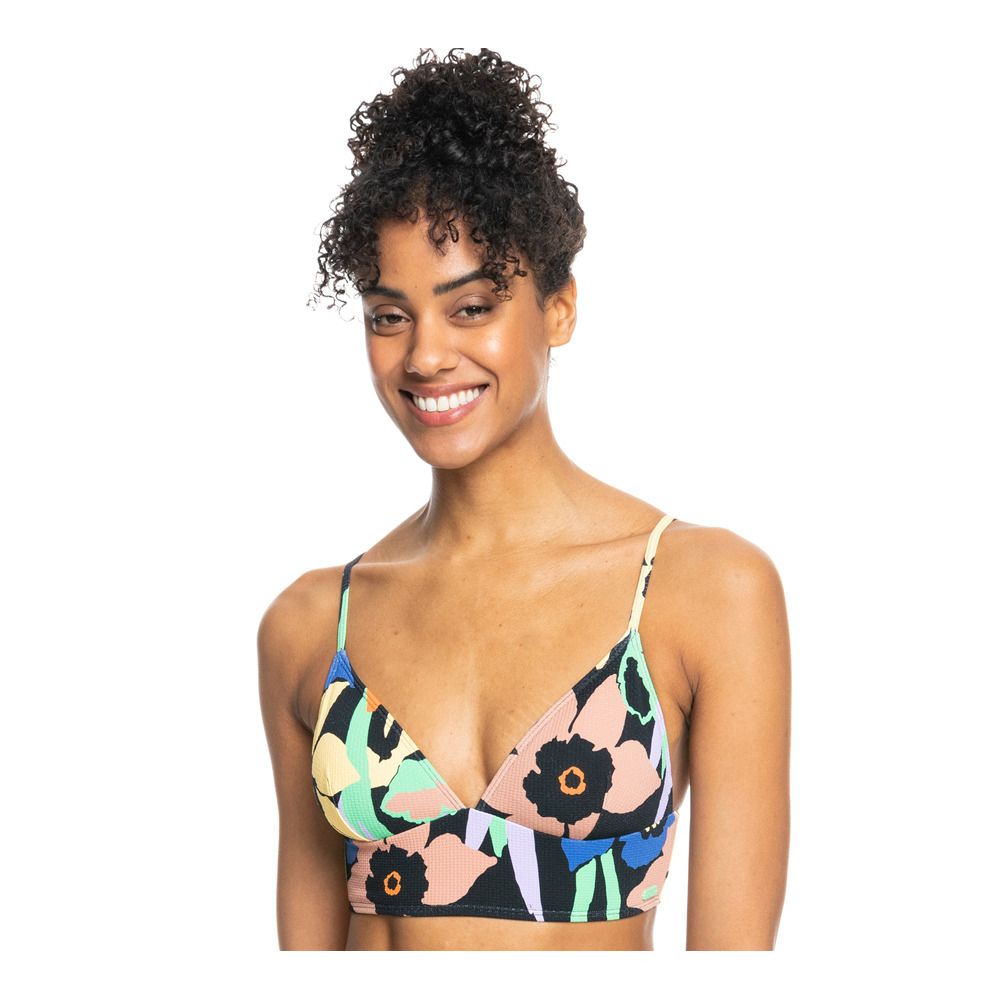 Roxy COLOR JAM - Haut de maillot de bain Femme anthracite flower ja