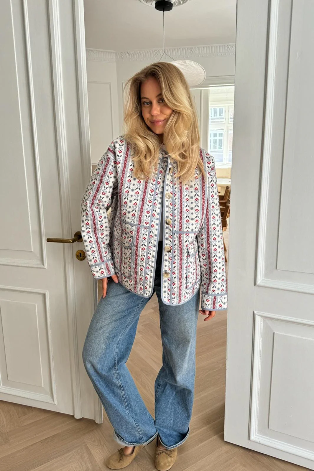 BYIC Emmyic Quilted Jacket brp blue red print