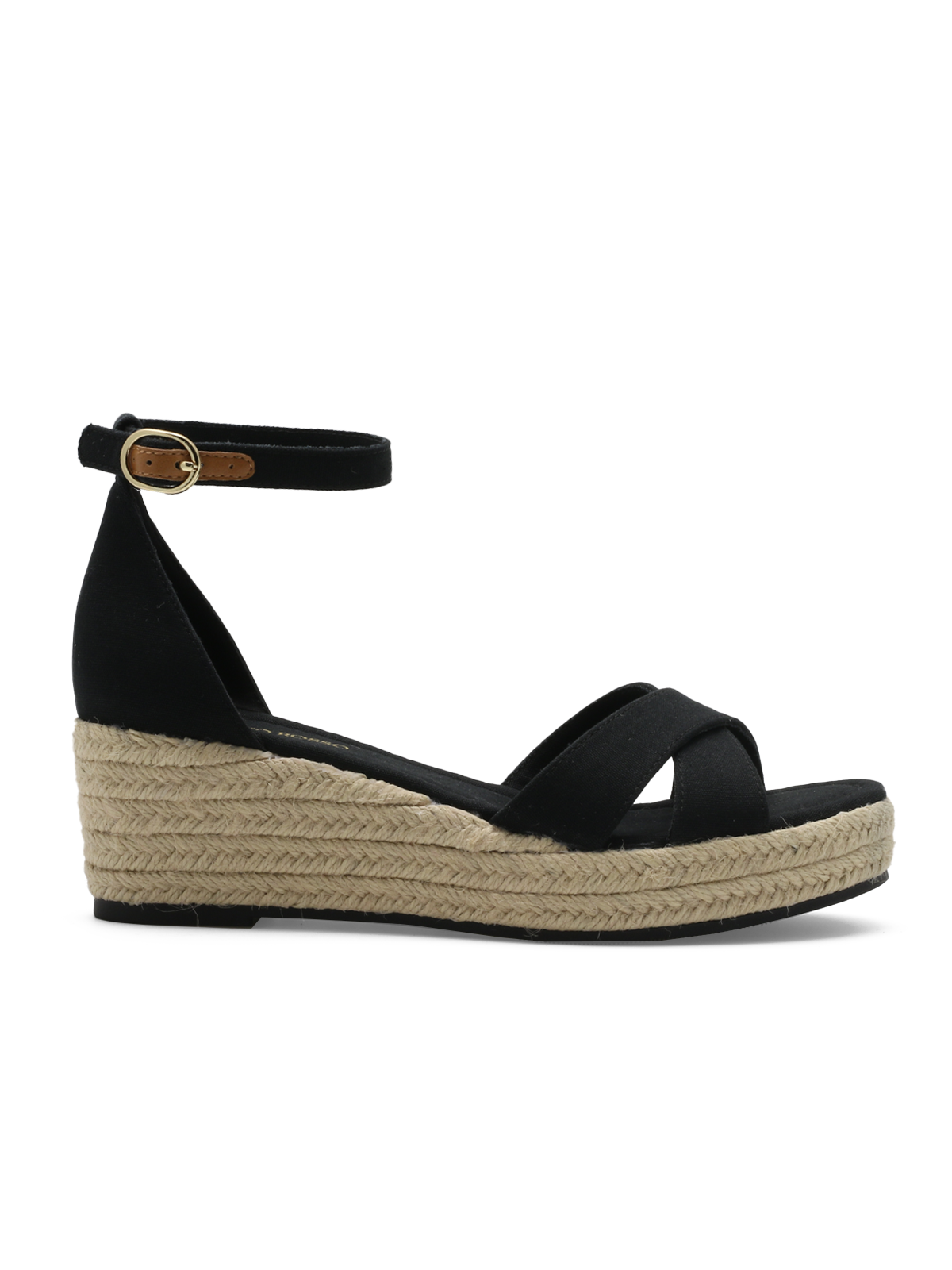 Azra Espadrille Wedge Black - Trapes Sko