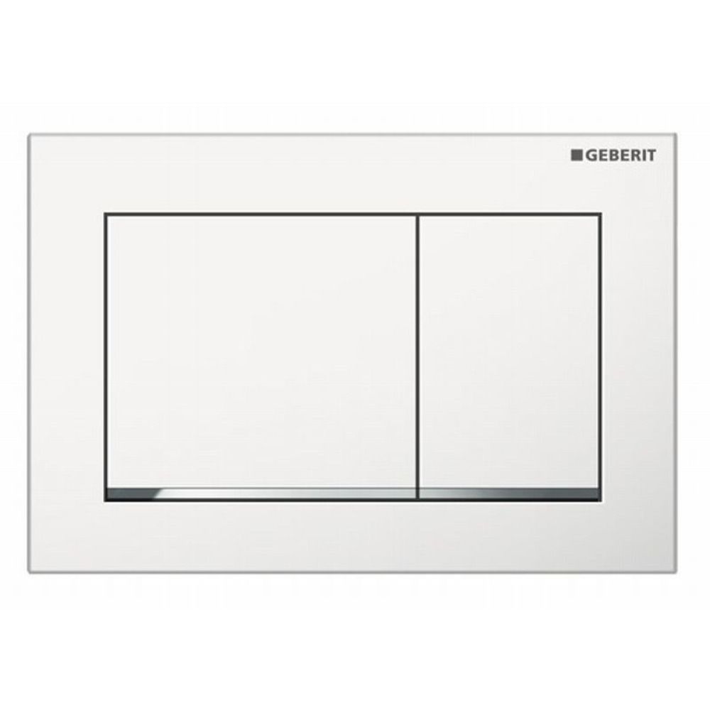 Geberit Omega 20 Square drukplaat glans wit met chromen knoprand