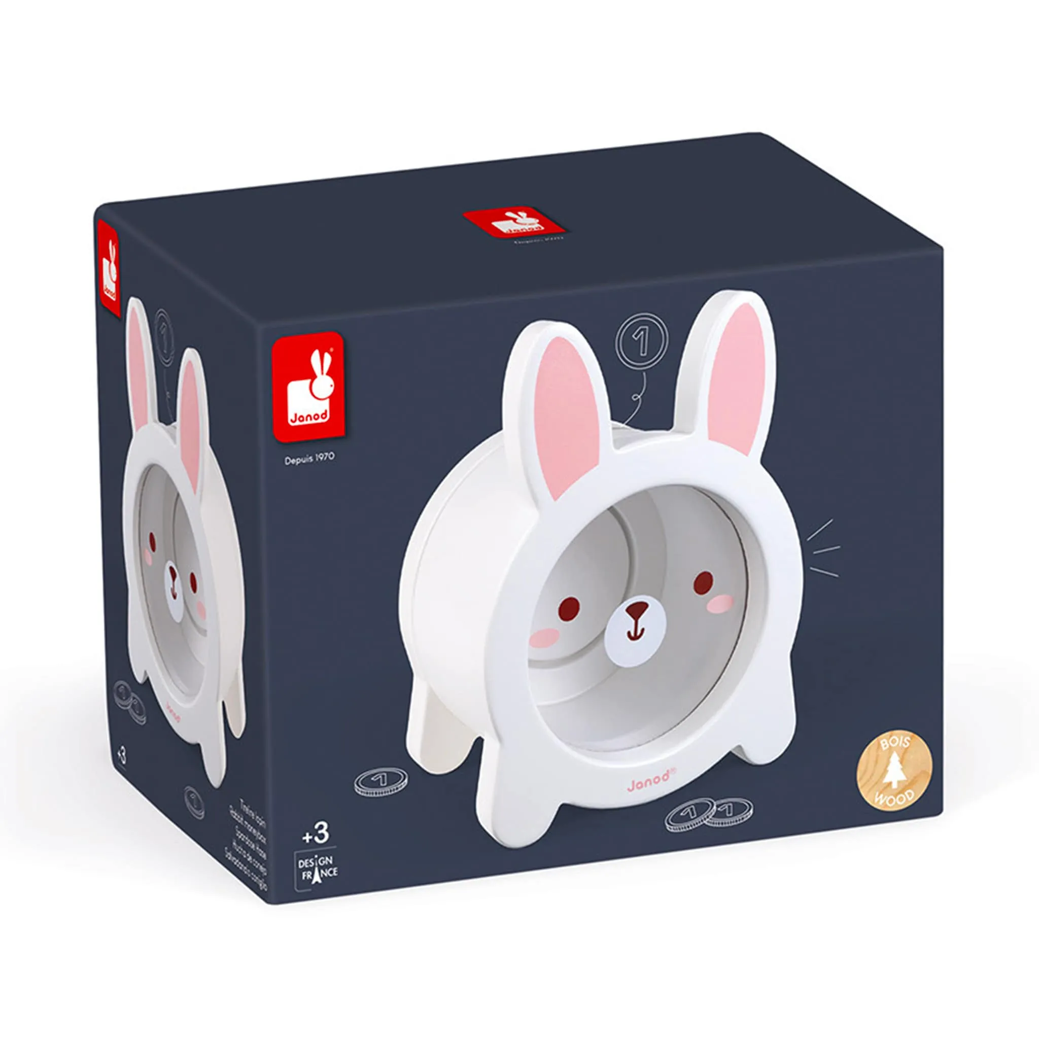 Janod Tirelire Lapin en Bois