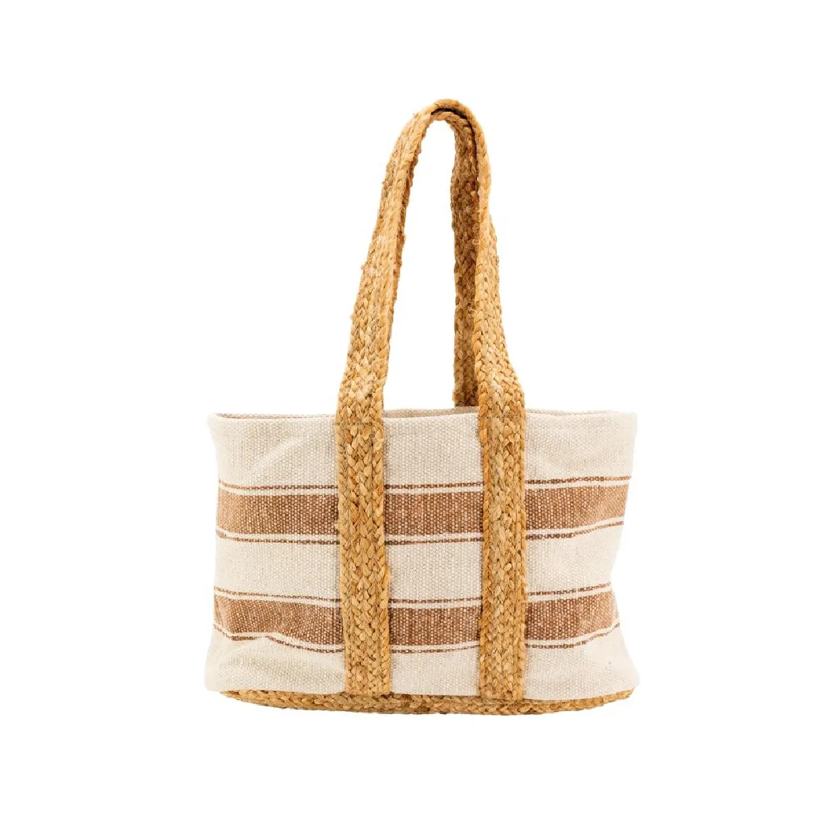 AUBRY GASPARD Sac en coton et jute rayure