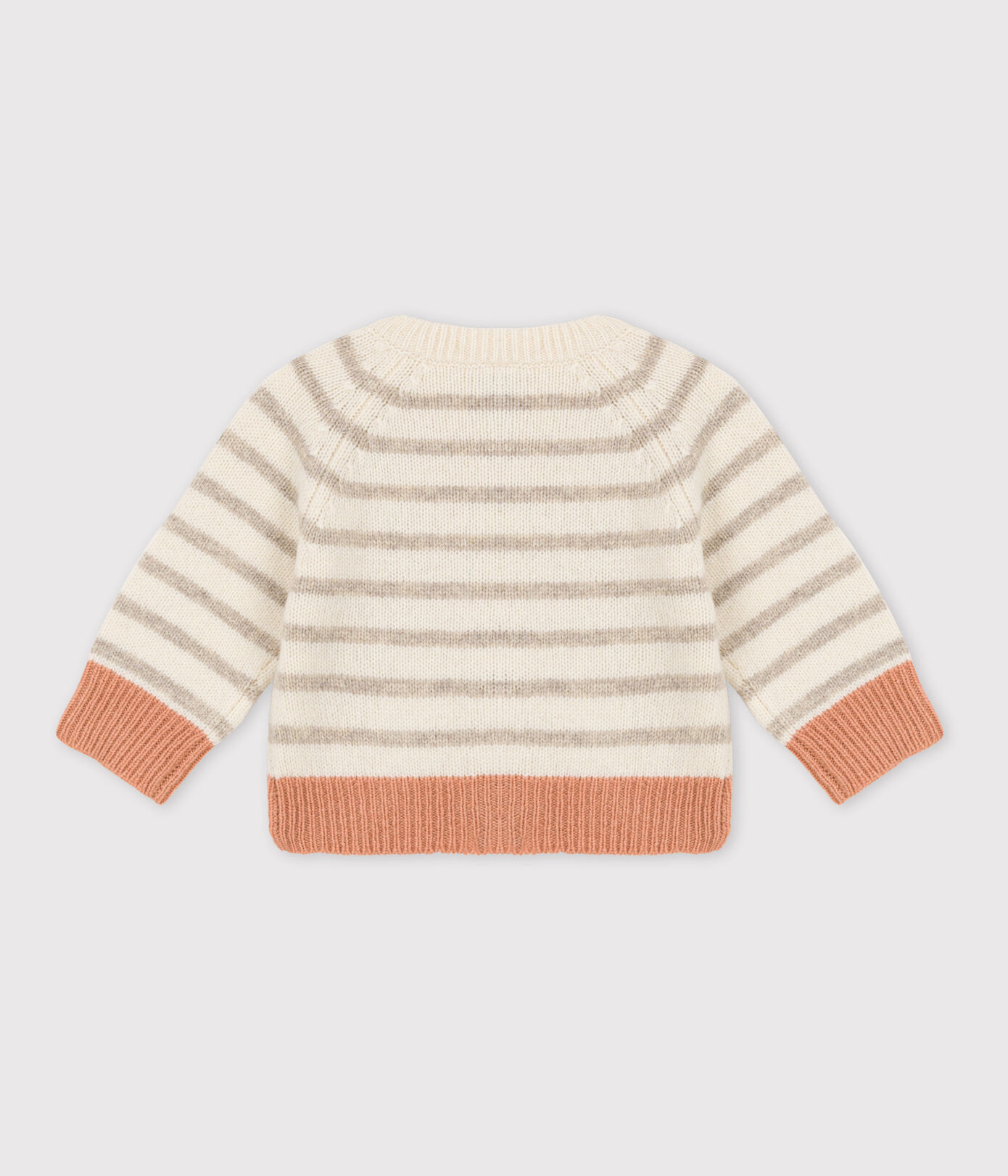 Cardigan à rayures bébé en tricot laine