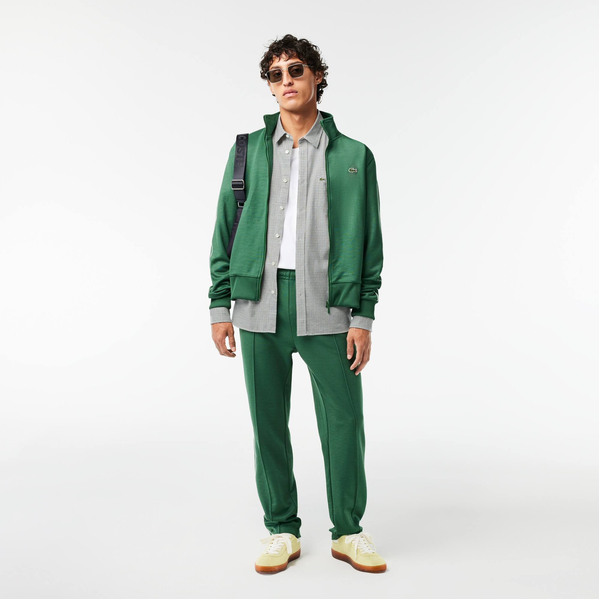 Chemise à carreaux en flanelle de coton Manches Longues - Noir - Lacoste - Homme
