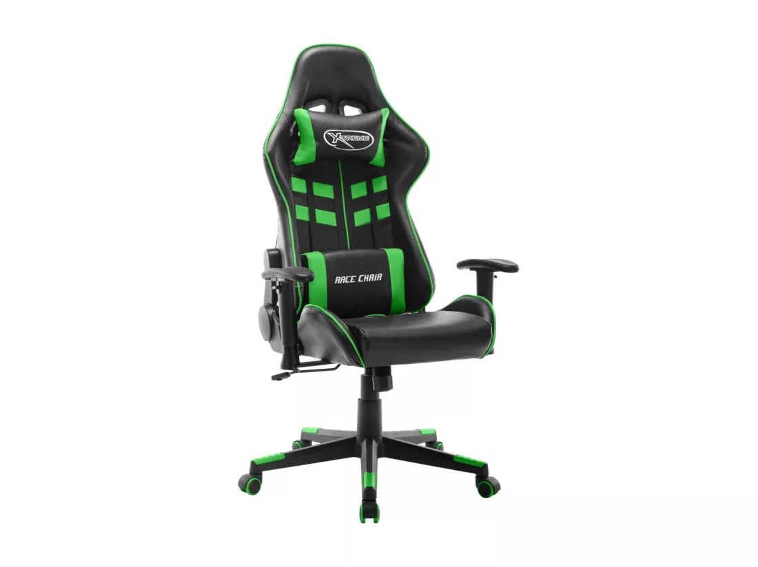 Chaise de jeu Noir et vert Cuir artificiel