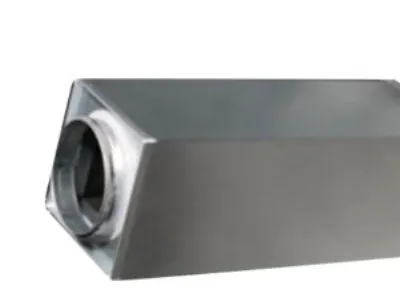 lyddæmp. Ø125 L=1000 - LYR-125-1000 nippel/nippel rektangulær galvaniseret
