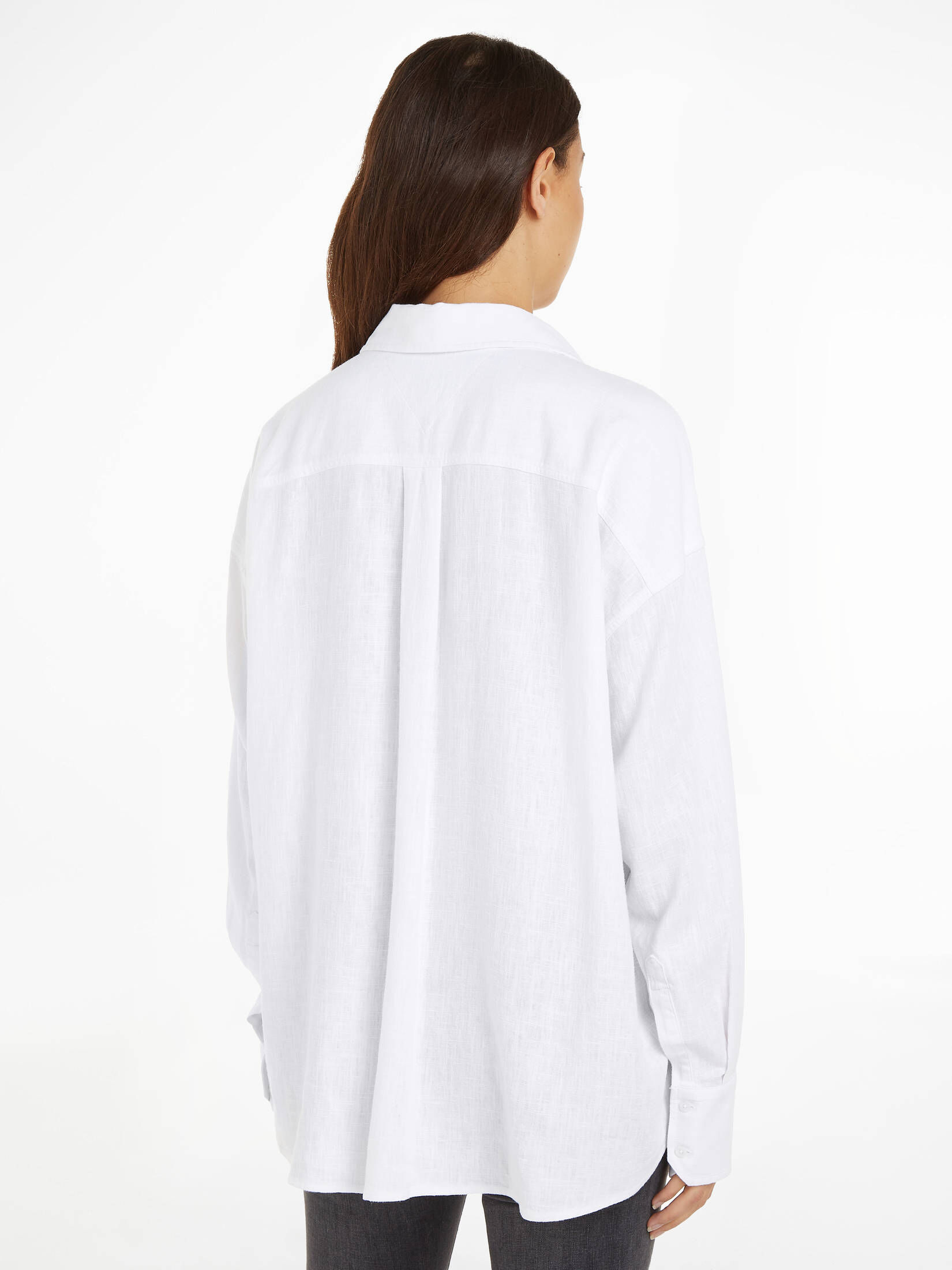 Tommy Jeans| Damen Hemdbluse mit Leinen TJW SP OVR LINEN SHIRT Langarm