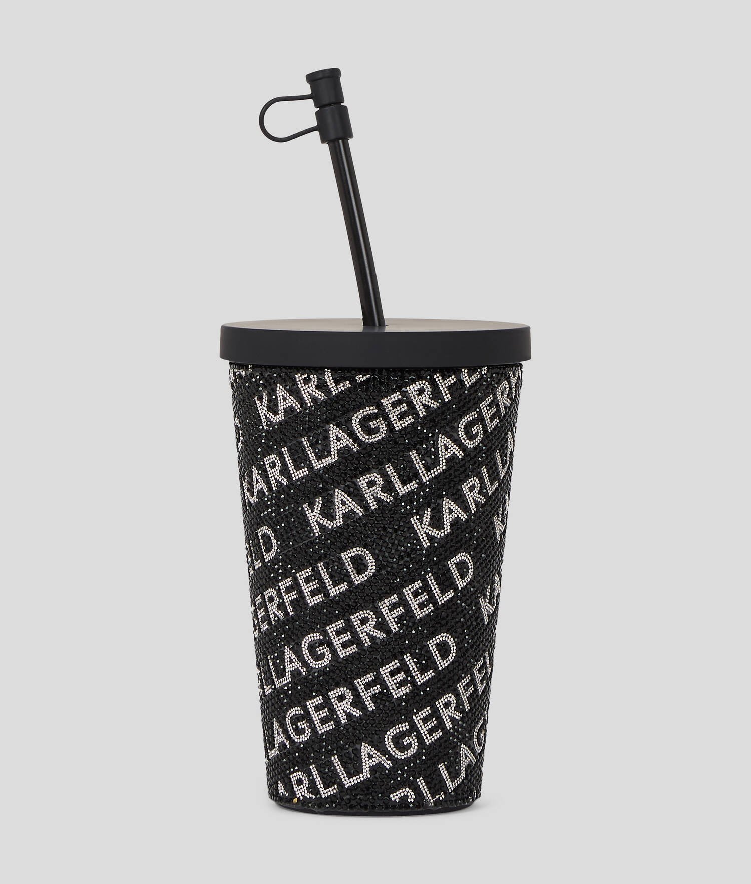 TASSE À EMPORTER AVEC LOGO KARL EN STRASS - Blanc/Noir