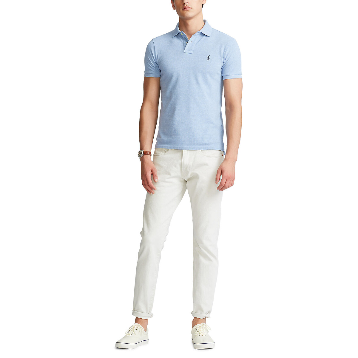 POLO RALPH LAUREN<br>Polo slim fit confeccionado em piqué de algodão