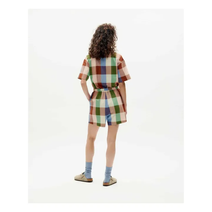 Thinking Mu Combishort Agata Carreaux Coton Bio | Rouge brique