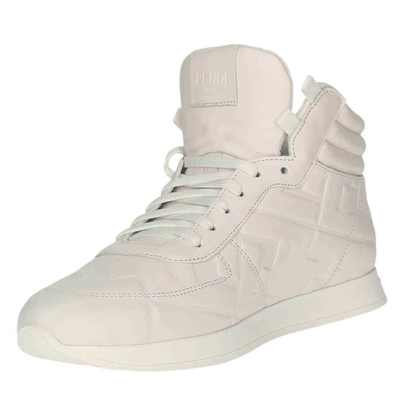 Fendi Baskets en Cuir montantes blanches
