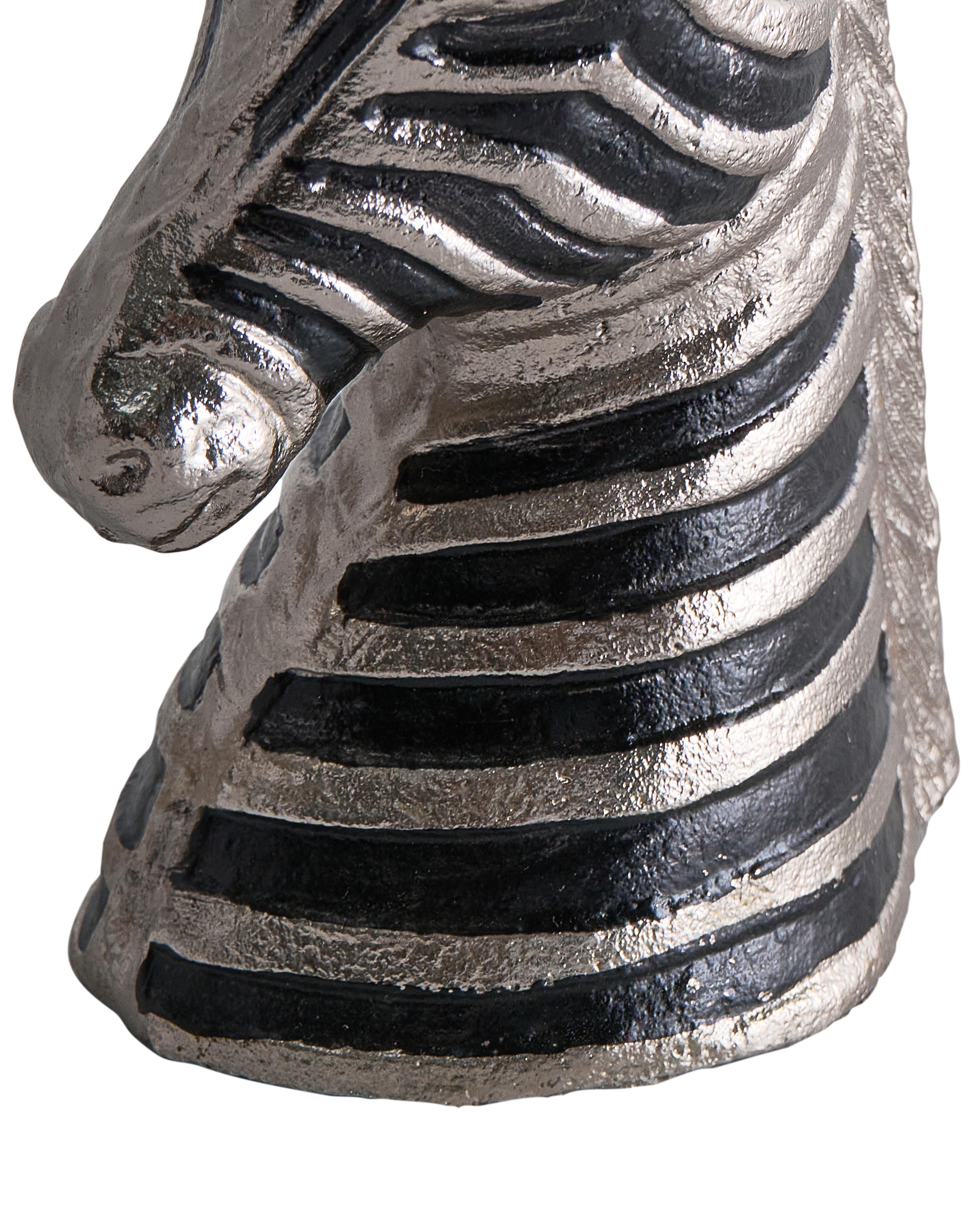 Figuur Zebra ZAGORA Metaal Zwart/zilver