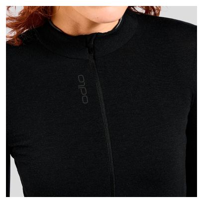 Maillot Manches Longues Femme Odlo Full Zip Performance Wool Noir