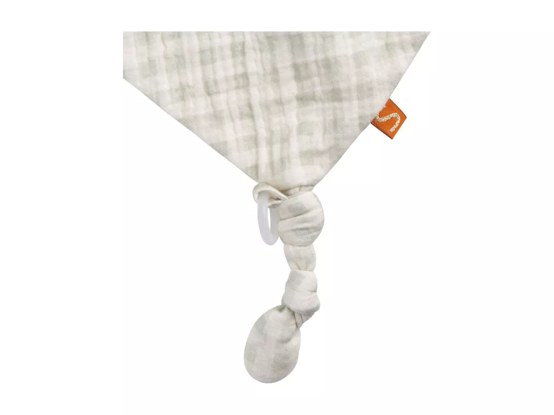 Doudou mouchoir pomme en coton Vert