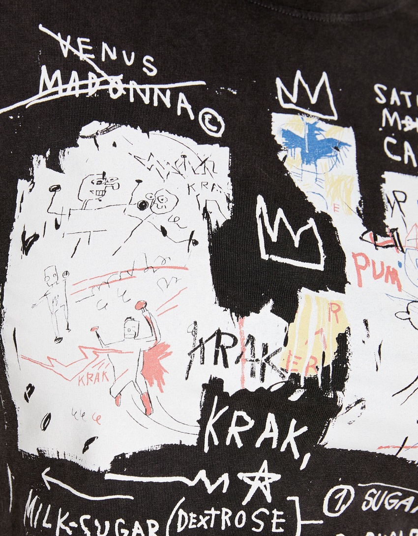Camiseta de manga curta com estampa de Jean-Michel Basquiat