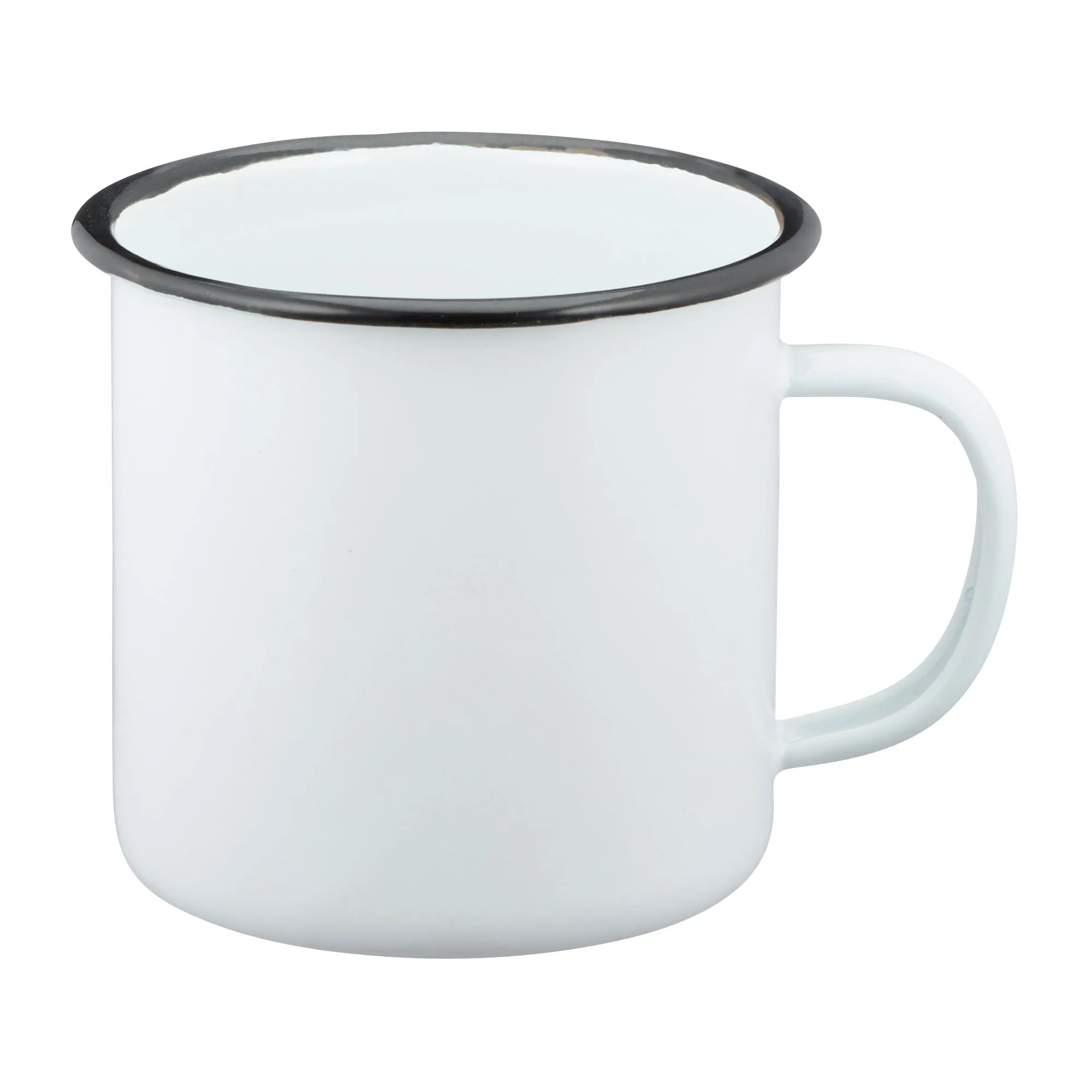 MFH -  MFH Emaille Tasse 300 ml weiß schwarz
